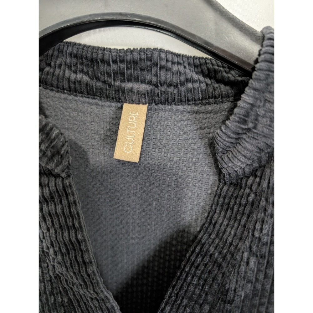 Culture Denmark Charcoal Gray Corduroy V-Neck Sack Dress Medium - 100% Cotton - Picture 11 of 16
